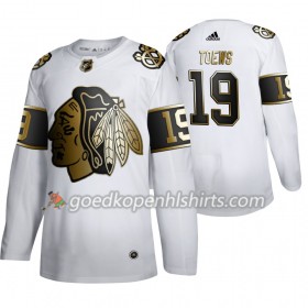 Chicago Blackhawks Jonathan Toews 19 Adidas 2019-2020 Golden Edition Wit Authentic Shirt - Mannen